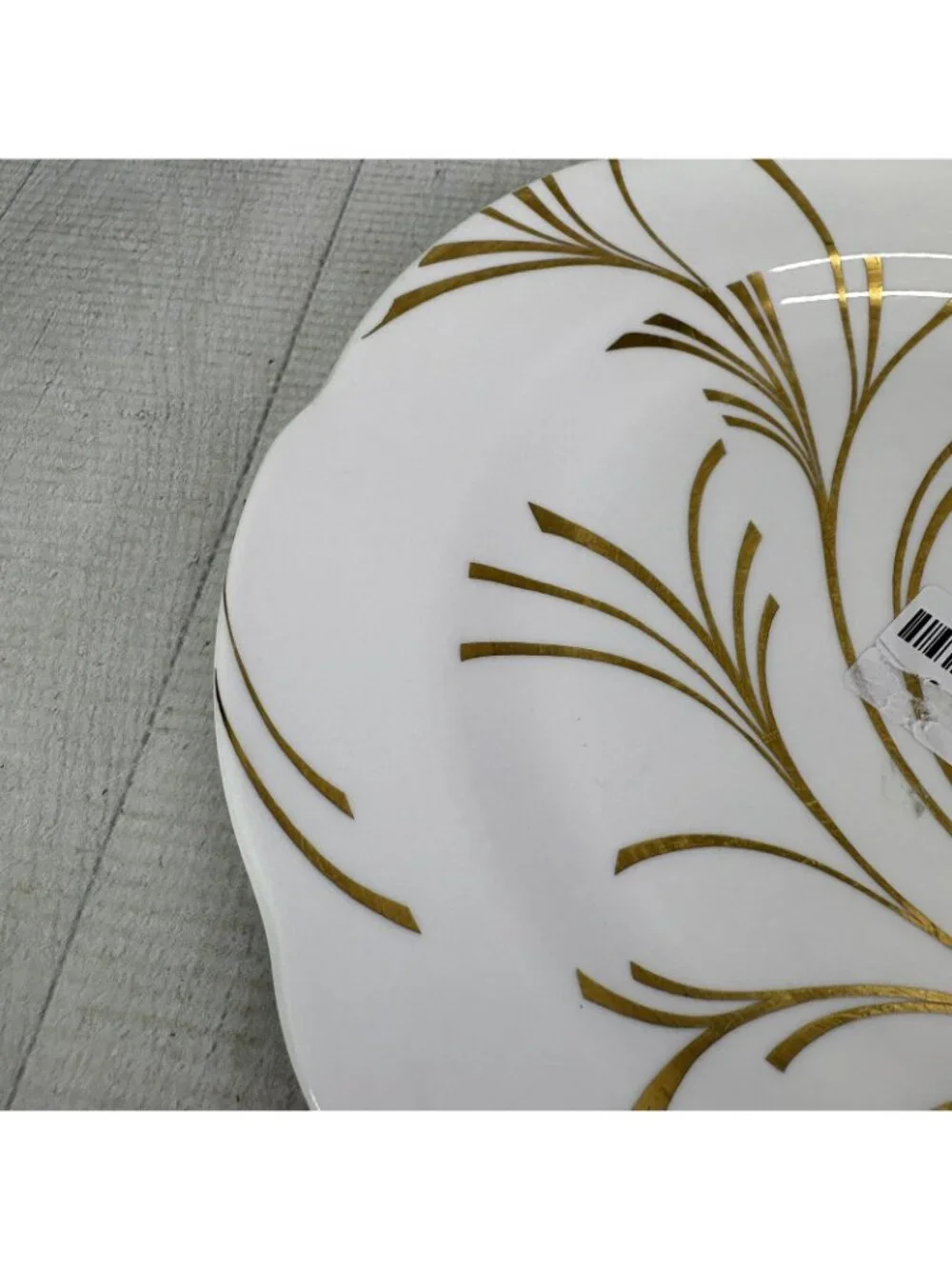 Spode COMLIMENT WHISPER England Gold Swirled Bone China Lunch Plates Set 4 NEW